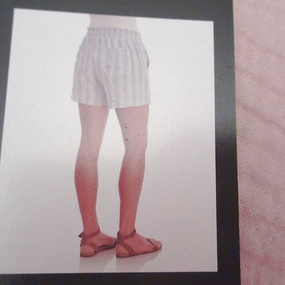 Briggs Linen Blend Pull On Shorts Size M Pockets High Rise Wide Leg Crochet NWT - Picture 5 of 9